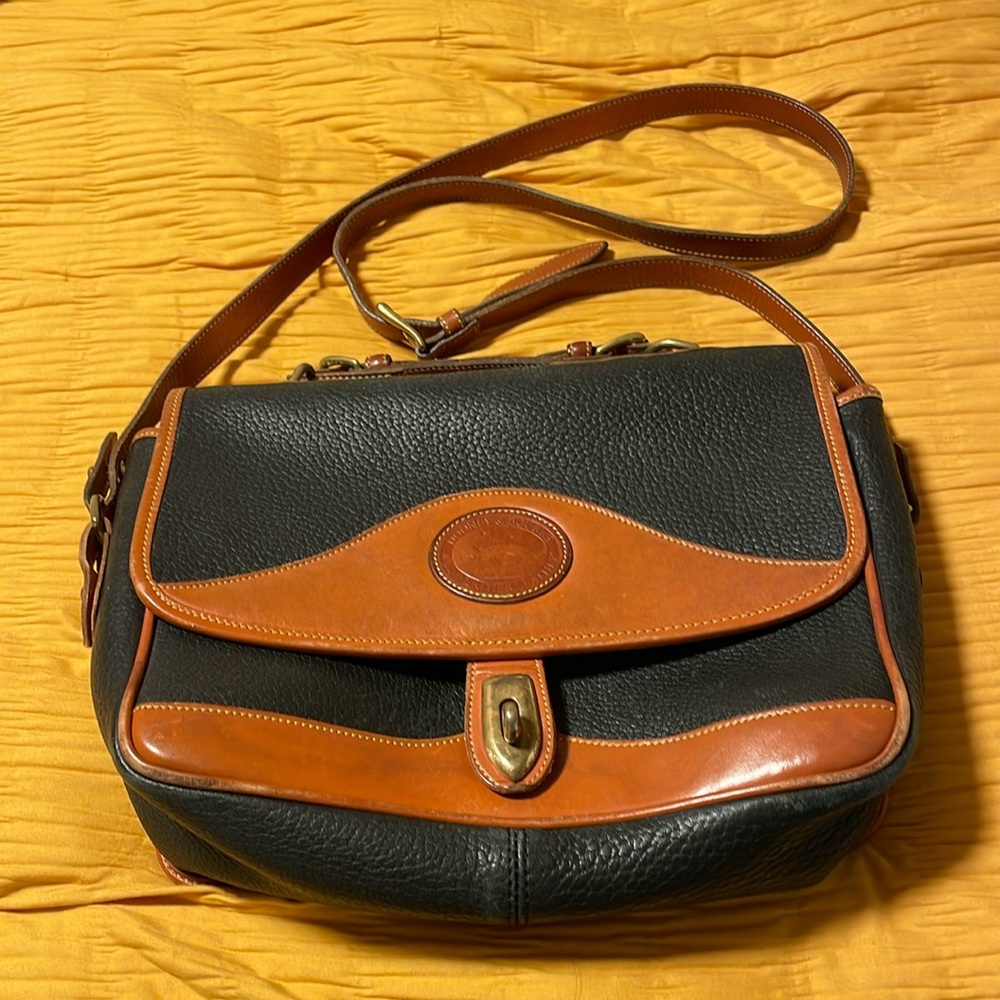 Dooney & Bourke Black and Brown Leather Shoulder Bag